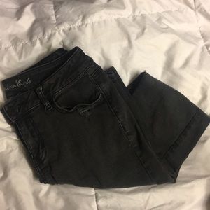 American Eagle Black Ripped Jeggings